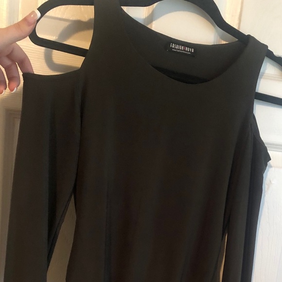 Silky Olive Green Bodysuit - Picture 3 of 5